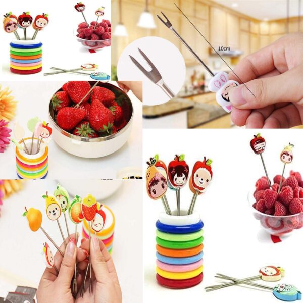 Fruit fork multi colors 8pcs set