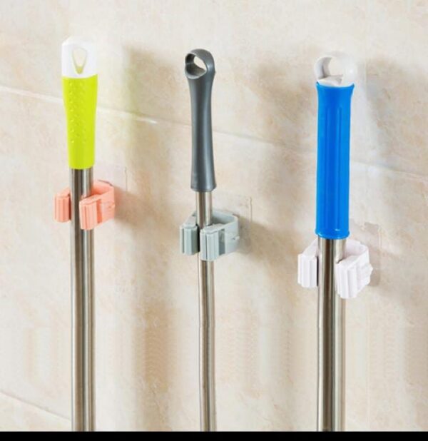 Mop rod holder with sicker